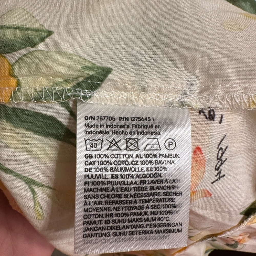 H&M Lemon Floral Maxi Dress — 100% Cotton, Romantic Puff Sleeve Dress - Picture 5 of 7
